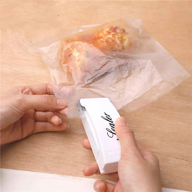 "Portable Plastic Heat Sealer: Seal Snack Bags with Ease!"