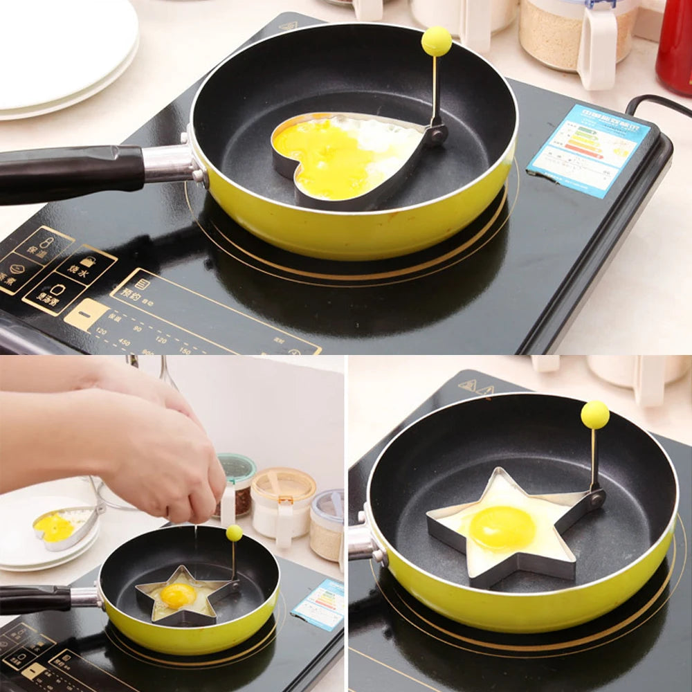 Stainless Steel Egg Rings Set - Non-Stick Pancake & Omelette Molds (5Pcs)