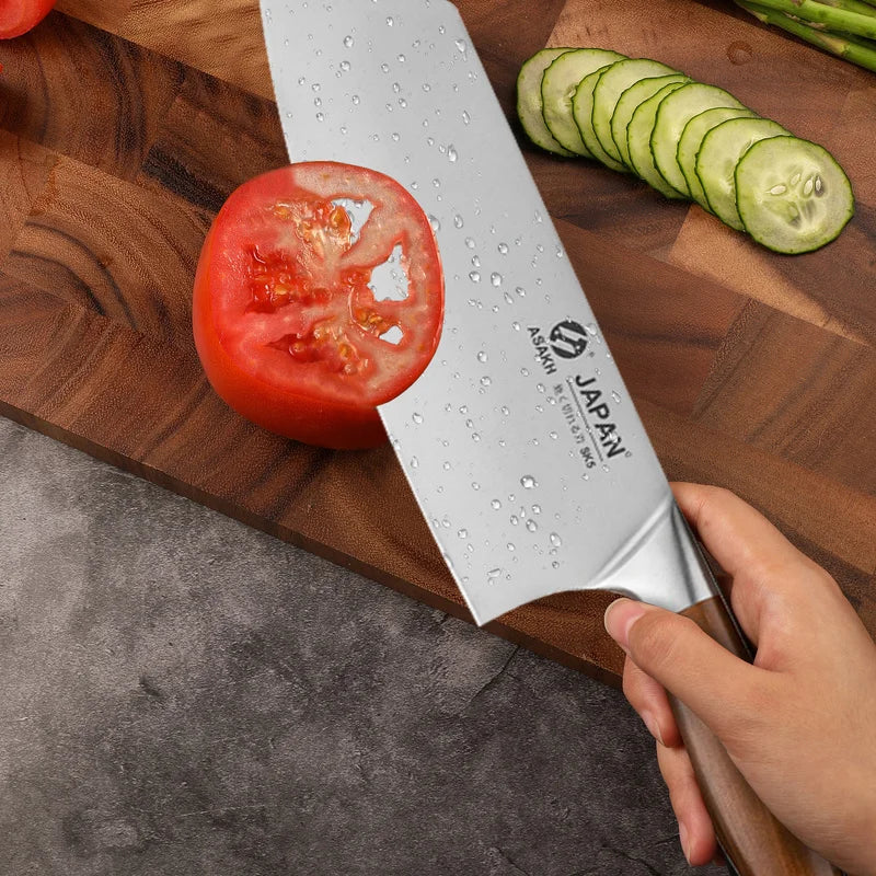 Japanese Chef Knife Set: Premium Stainless Steel Blades for Precise Kitchen Cutting - Includes Cleaver, Butcher Knife, and More!