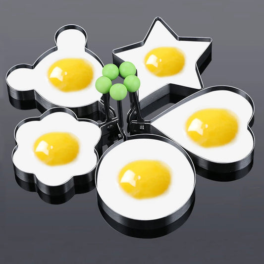 Stainless Steel Egg Rings Set - Non-Stick Pancake & Omelette Molds (5Pcs)