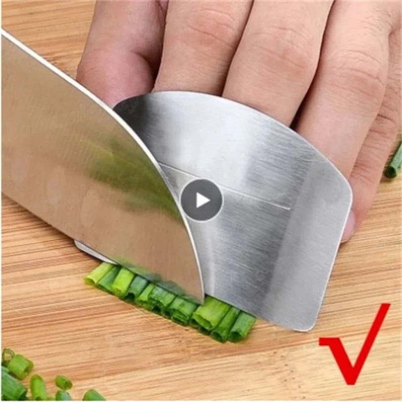 "Stainless Steel Finger Guard: Super Kitchen Protector"