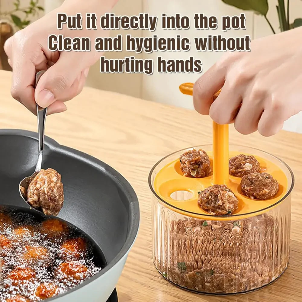 "Translucent Kitchen Tool: Create Perfect Homemade Fried meatballs with Ease!"