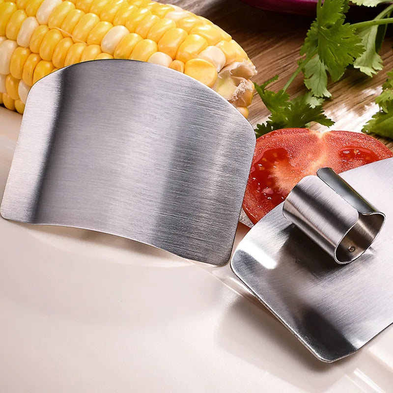 "Stainless Steel Finger Guard: Super Kitchen Protector"