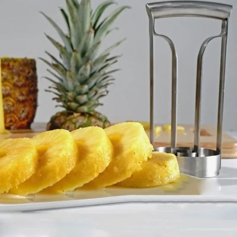 "Stainless Steel Pineapple Peeler & Cutter - Home Kitchen Fruit Tool"
