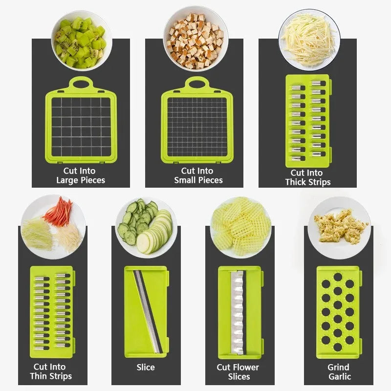 "Ultimate 16-in-1 Vegetable Chopper Set - Slice, Dice, and Grate Like a Pro!"