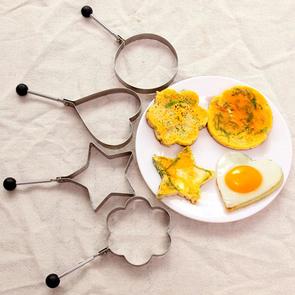 Stainless Steel Egg Rings Set - Non-Stick Pancake & Omelette Molds (5Pcs)