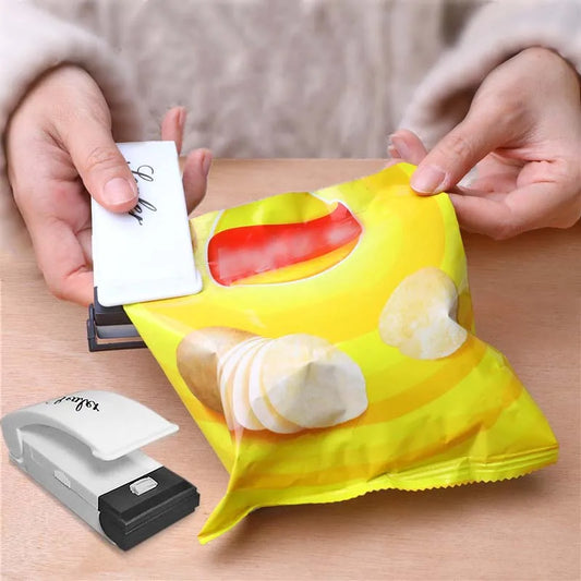 "Portable Plastic Heat Sealer: Seal Snack Bags with Ease!"