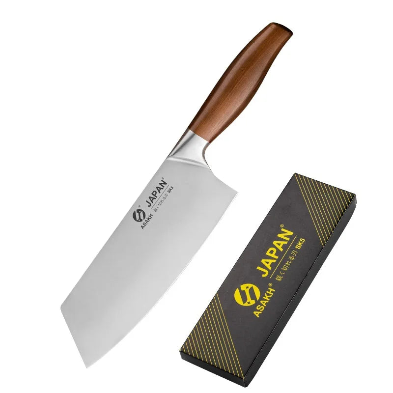 Japanese Chef Knife Set: Premium Stainless Steel Blades for Precise Kitchen Cutting - Includes Cleaver, Butcher Knife, and More!