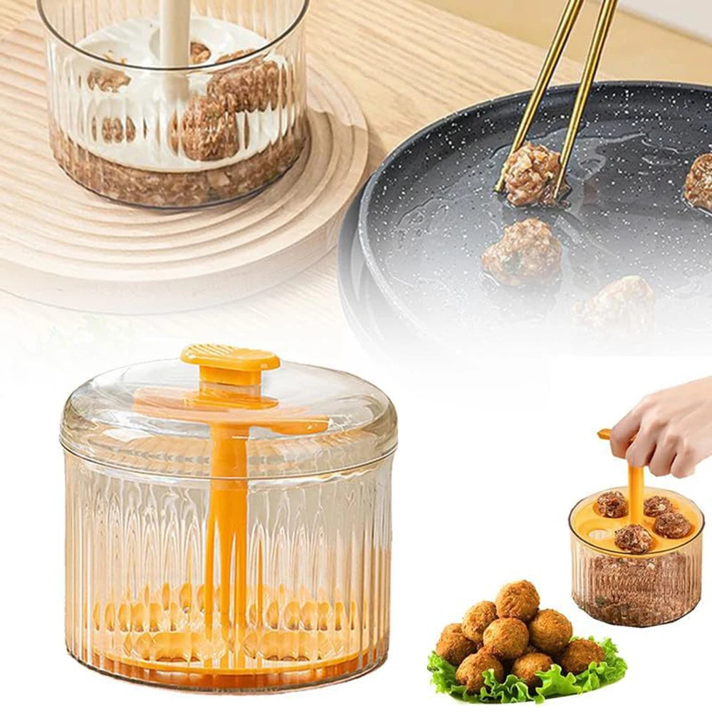 "Translucent Kitchen Tool: Create Perfect Homemade Fried meatballs with Ease!"