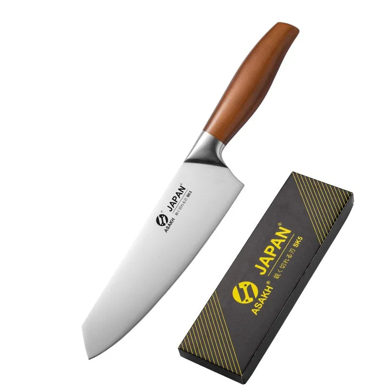 Japanese Chef Knife Set: Premium Stainless Steel Blades for Precise Kitchen Cutting - Includes Cleaver, Butcher Knife, and More!