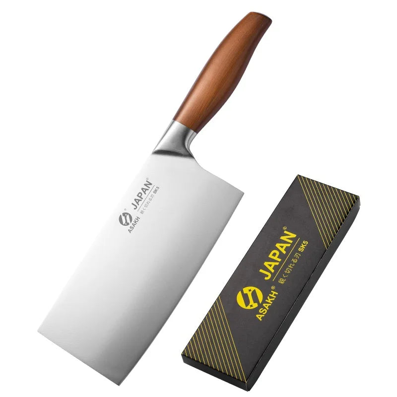 Japanese Chef Knife Set: Premium Stainless Steel Blades for Precise Kitchen Cutting - Includes Cleaver, Butcher Knife, and More!