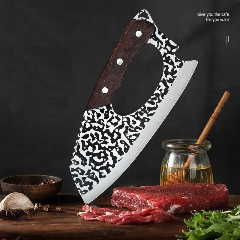 "Ultimate Multi-Use Chef's Cleaver: High Carbon Steel Labor-Saving Kitchen Knife"