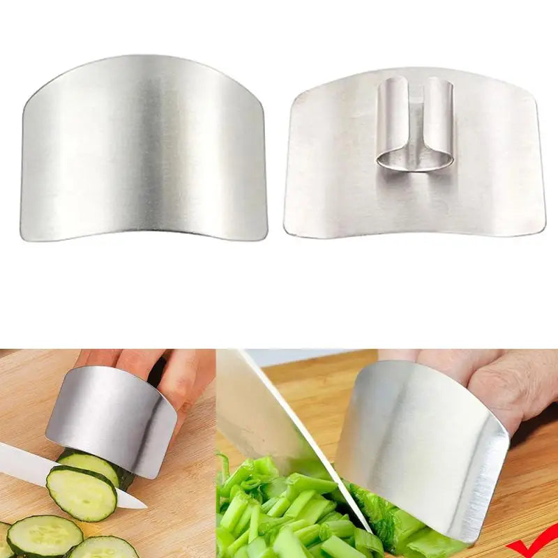 "Stainless Steel Finger Guard: Super Kitchen Protector"